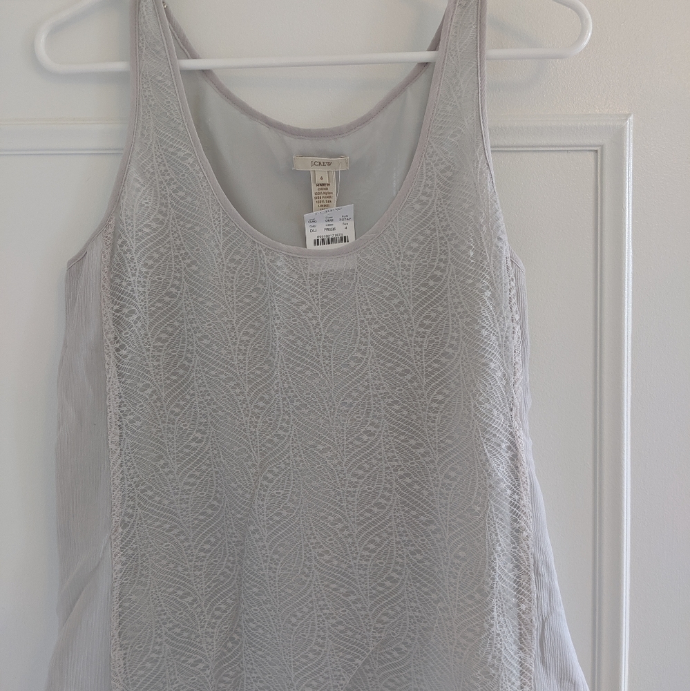 JCrew silk & lace tank, size 4